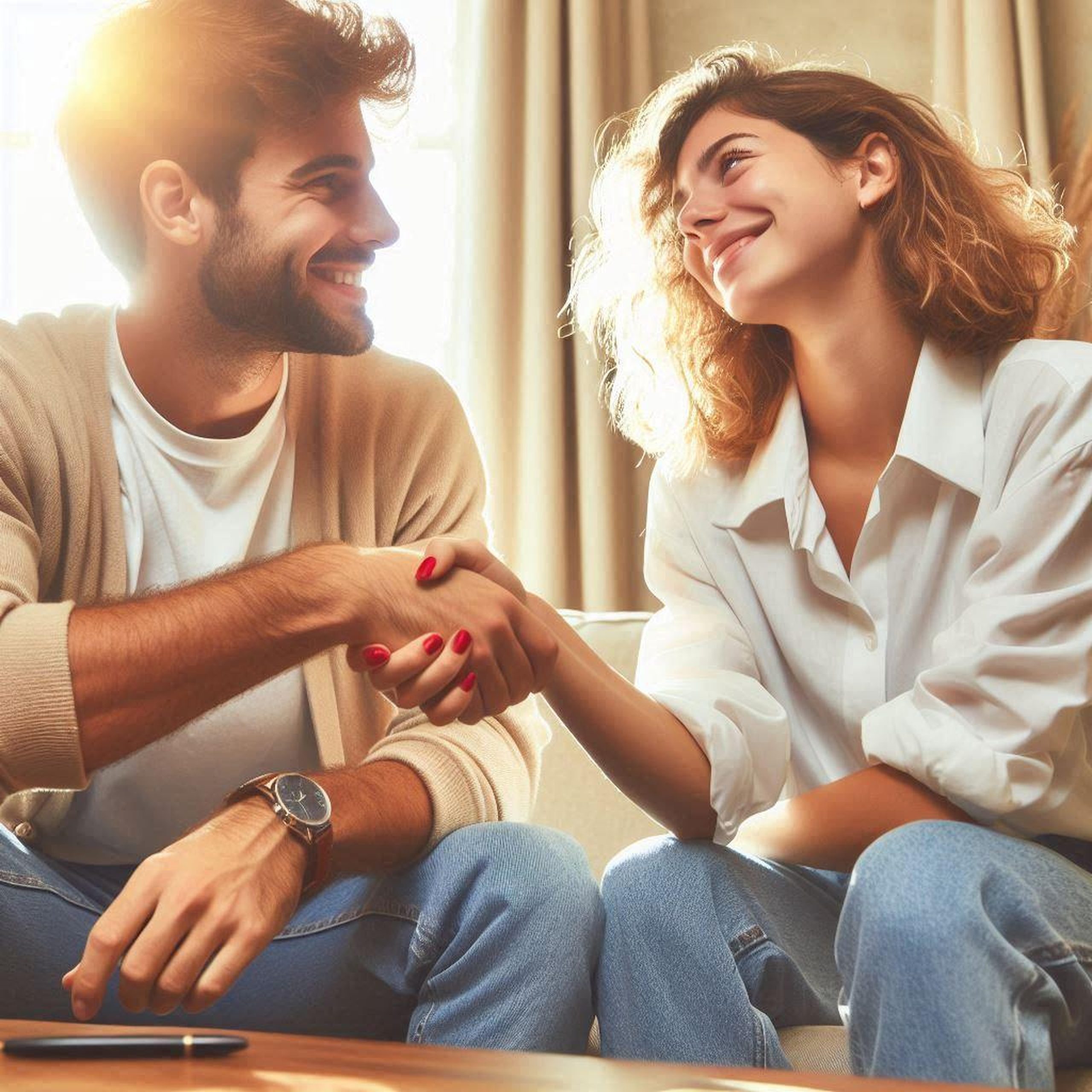 Smiling woman in a counseling session with her partner in Rynfield, representing the benefits of marriage counseling.